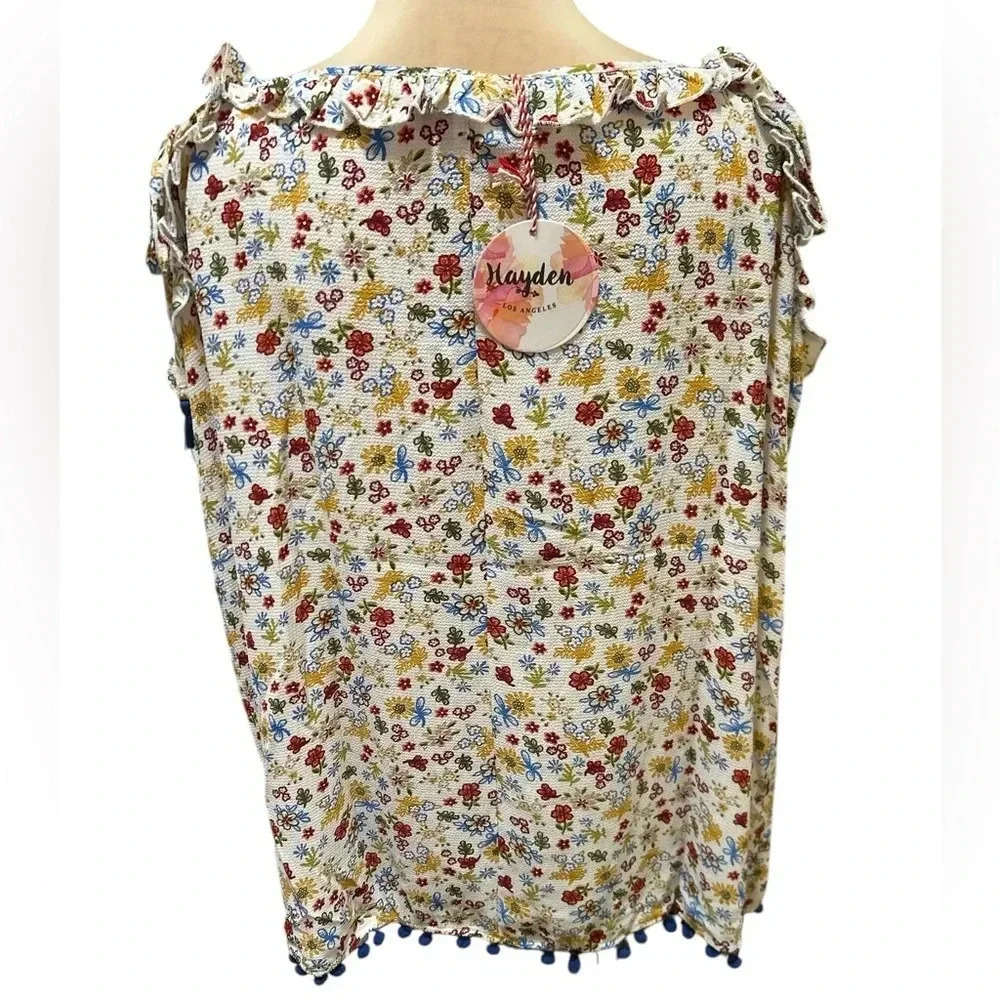 Hayden Los Angeles Women's Floral Print Sleeveless Top Multicolor Size 2XL NWT - Picture 4 of 9